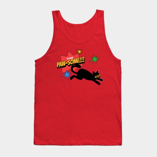 Funny Cat Pun Truly Paw-some!! Tank Top by Carley Creative Designs